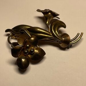 1940s - 1950s Carl - Art Gold Filled Floral Brooch. 2 inches by 2 inches